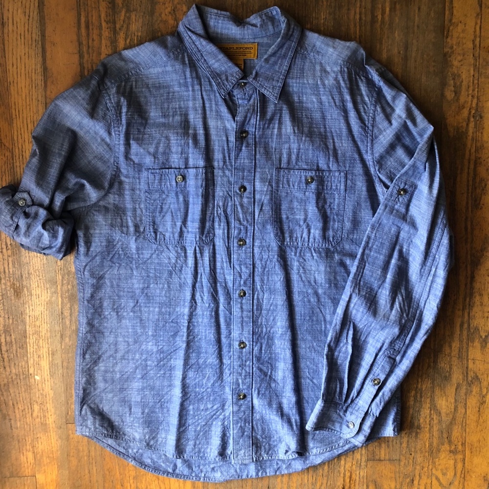 Stapleford Denim Linen Button Down Long Sleeve